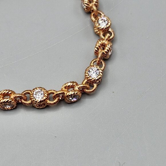 Rose Gold Tone Matching 925 Silver Bracelets Cubic Zirconia Thailand Lot of 2 - Picture 2 of 10